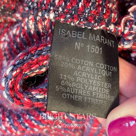 Etoile Isabel Marant Ariana Knitted Cotton Blend Jacket ASO Emma Watson Tweed - Picture 13 of 14